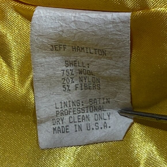 Los Angeles Lakers Jeff Hamilton 90s Wool Varsity Jacket 3XL Black/Gold/Purple - Picture 8 of 12